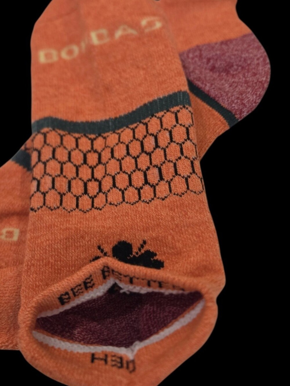 Bombas Medium Ankle Socks Coral Black Red 5 Pair BNWT Unisex Honeycomb Arch Supp - Picture 3 of 10